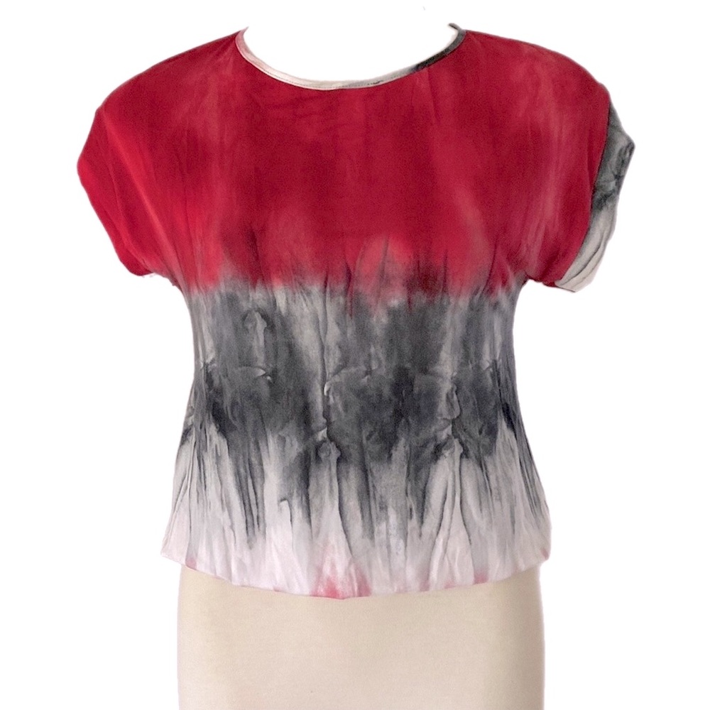 Vintage QUBA silky stretch tie dye top low back - Picture 4 of 11